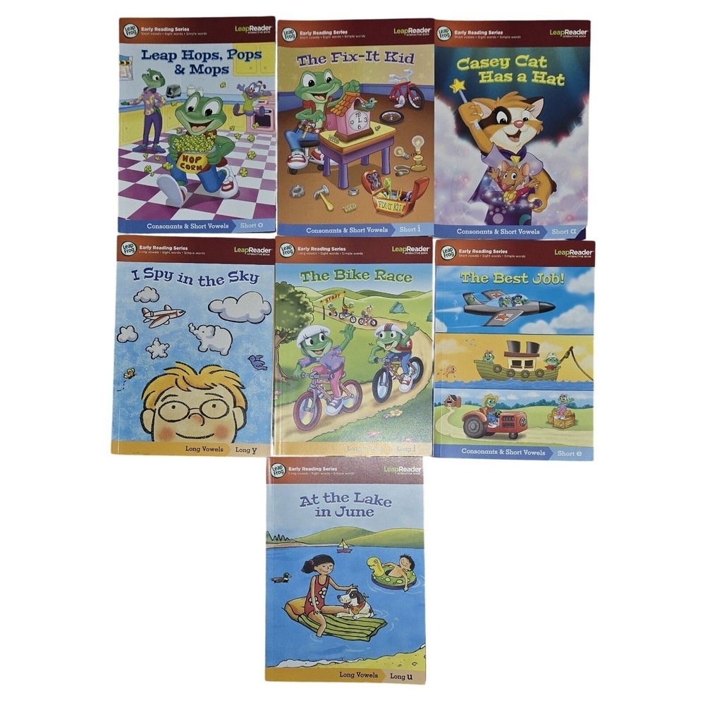 LeapFrog LeapReader Early Reading Books Lot of 7‎ Short & Long Vowels